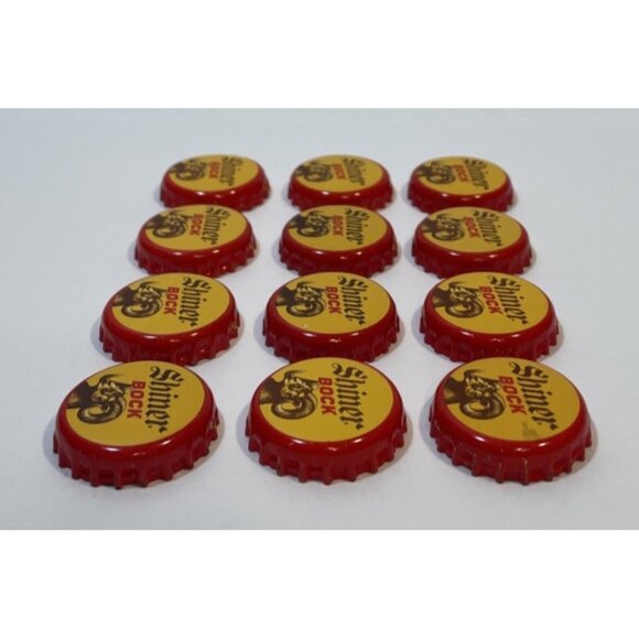 Lot of 12 Ram Head Red Yellow Shiner Bock Texas Beer Bottle Caps Twist Top Lid - Picture 4 of 9